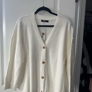 Elegant Cream Cardigan Sweater